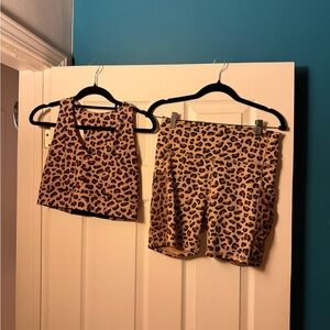 Fabletics Leopard Print Bike Shorts